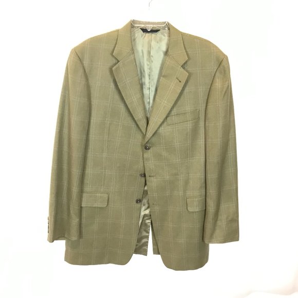 Mens Size 44 LONG 44L Burberry Kensington Silk Cashmere Blend